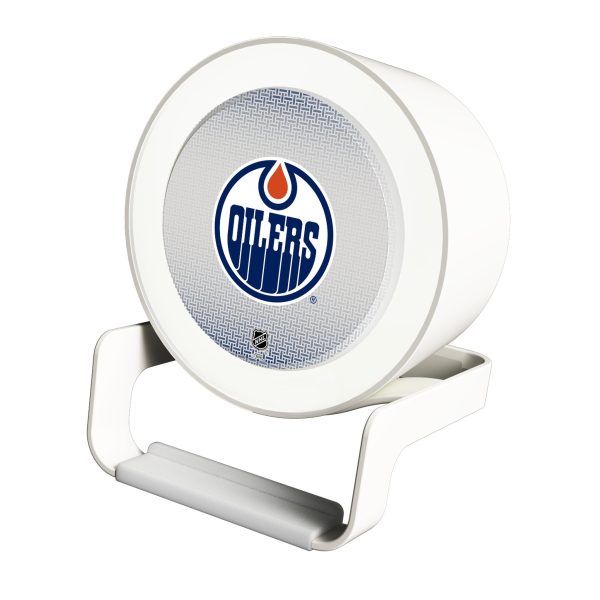 Edmonton Oilers Linen Night Light Charger and Bluetooth Speaker Hot on Sale